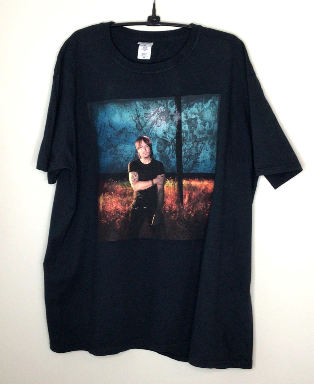 Gilban Keith Urban "Fuse" Black Screen Print T-Shirt 100% Cotton 2013 Size XL